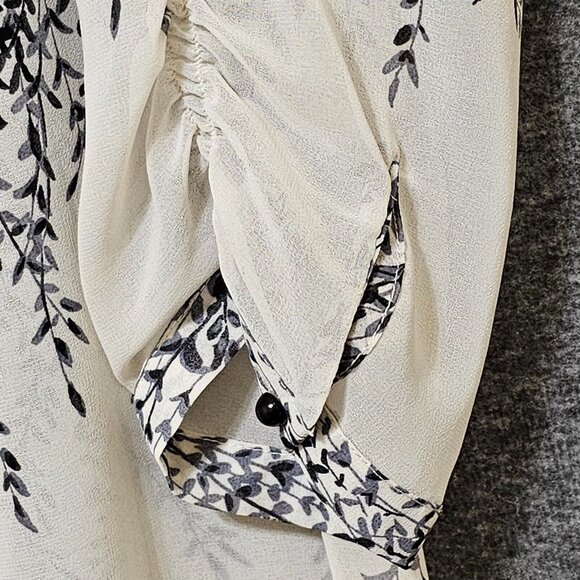 Coldwater Creek Boho Top Women Small Button Popover Blouse Semi Sheer‎ Light - Picture 10 of 16